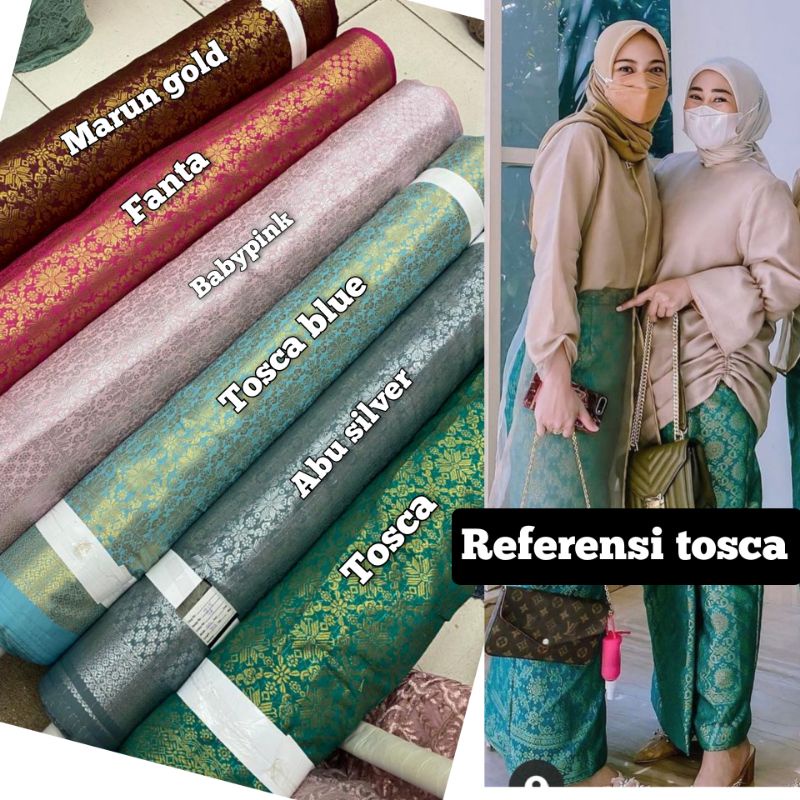 (HARGA PERSETENGAH METER) Kain songket tenun semi palembang /bahan songket / kain songket