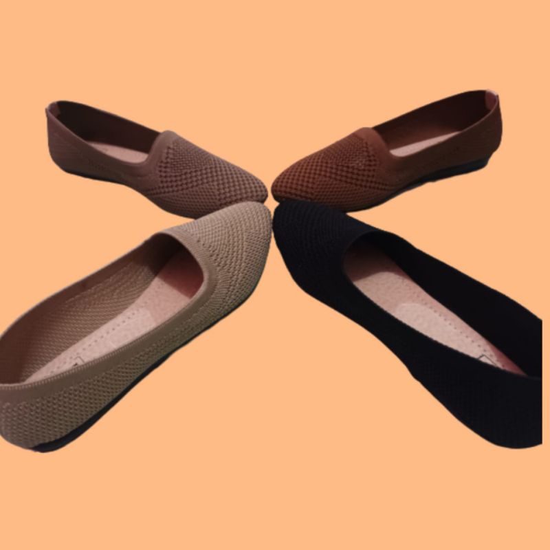 sepatu flat shoes wanita/sepatu rajut import/sepatu wanita
