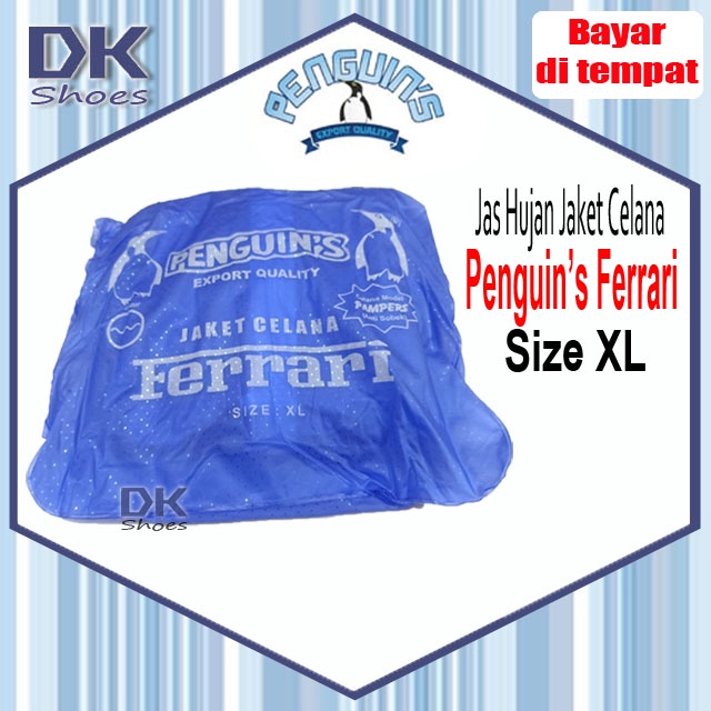 Penguin's Ferrari L dan XL / Jas Hujan Jaket Celana / Jas Hujan Karet PVC