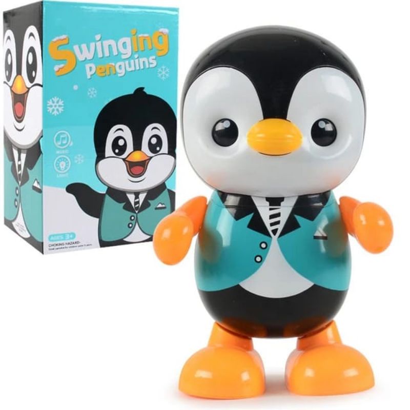 MAINAN ROBOT DANCE PENGUIN SWINGING PENGUIN LAMPU DAN MUSIK