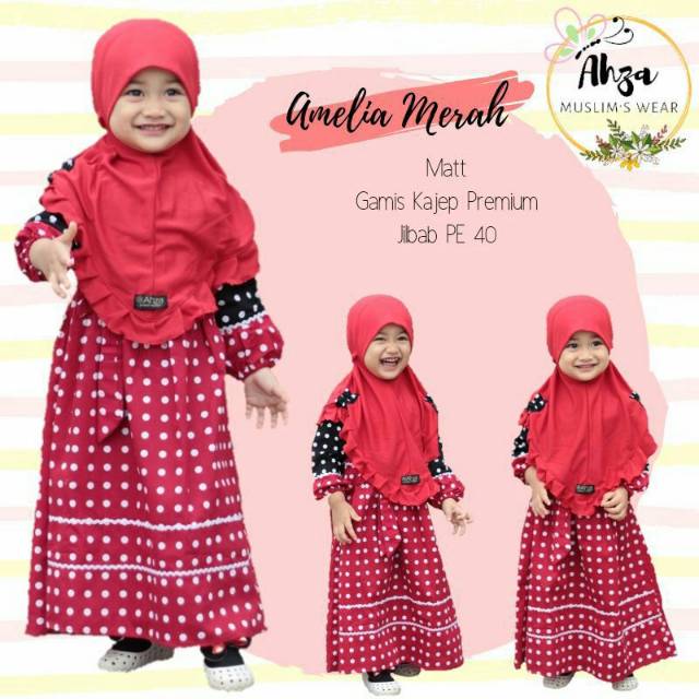 GAMIS AMELIA by AHZA / GAMIS ANAK PEREMPUAN  / DREES TERBARU / FASHION MUSLIM ANAK