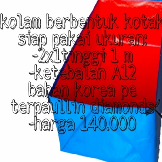 KOLAM A20 BERBENTUK KOTAK SIAP PAKAI UK 2X1X TINGGI 1 METER