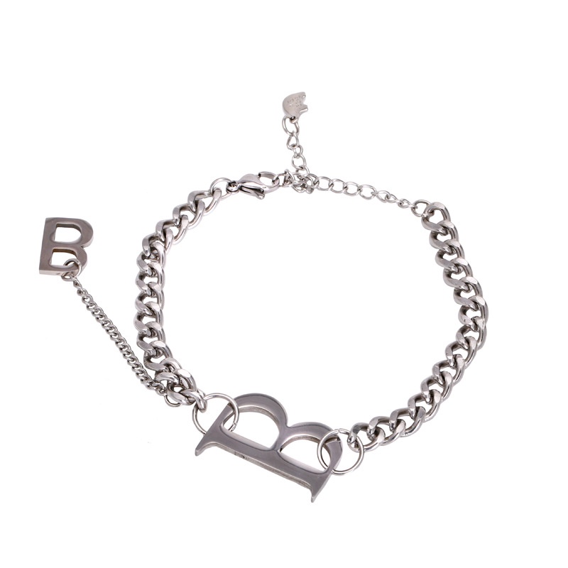 Stainless steel B huruf liontin dipersonalisasi gelang wanita musim panas in trendy hip-hop gaya khu
