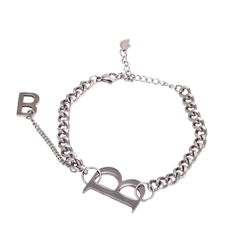 Stainless steel B huruf liontin dipersonalisasi gelang wanita musim panas in trendy hip-hop gaya khu