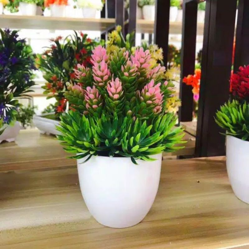 BUNGA PINUS + VAS / BUNGA ARTIFICIAL / BUNGA PLASTIK-4