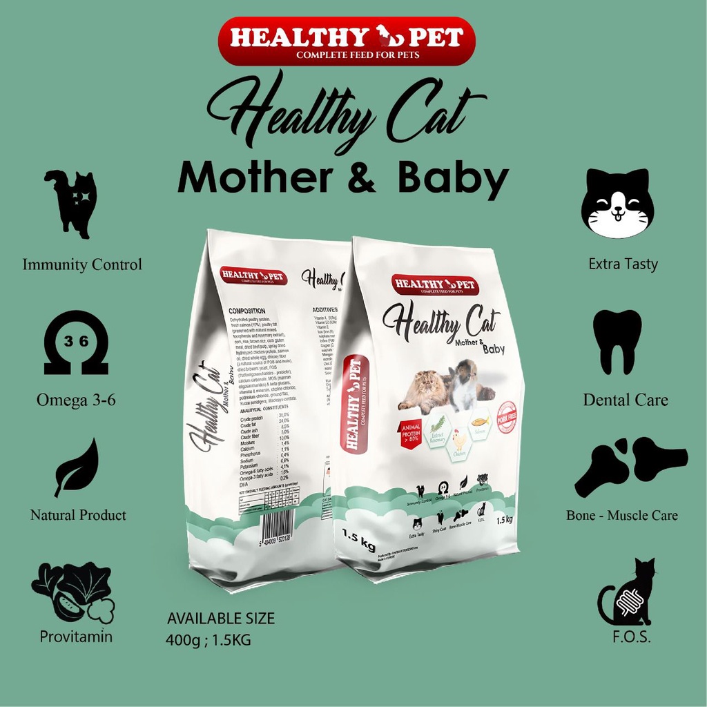 Healthy Cat Mother and Baby 400gr 400 gr gram Babycat Makanan Kucing