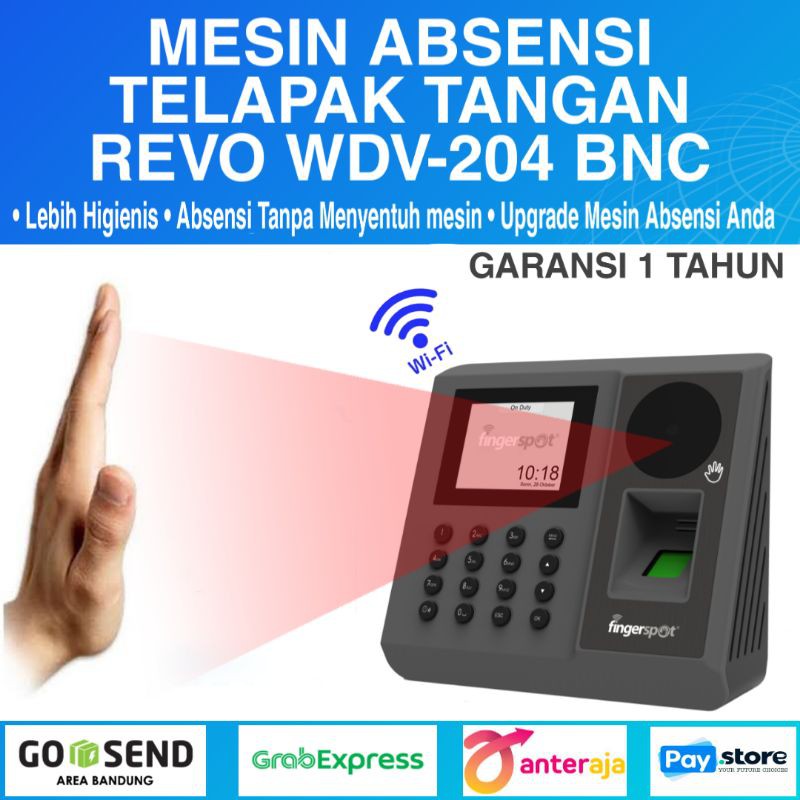 Jual Mesin Absensi Telapak Tangan Revo Wdv Bnc Mesin Absen Sidik