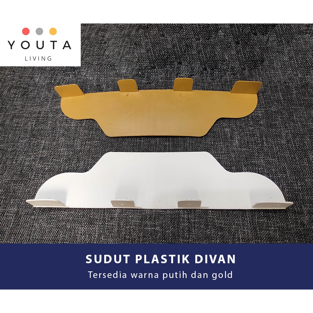 SUDUT PLASTIK DIVAN PUTIH / GOLD