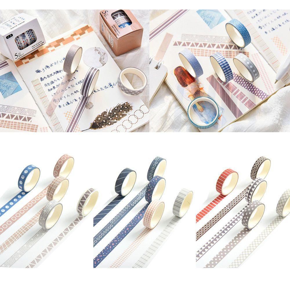 Nanas 5Rolls /Box.Ng Tape Set Dekoratif Stationery Diary Pola Dasar