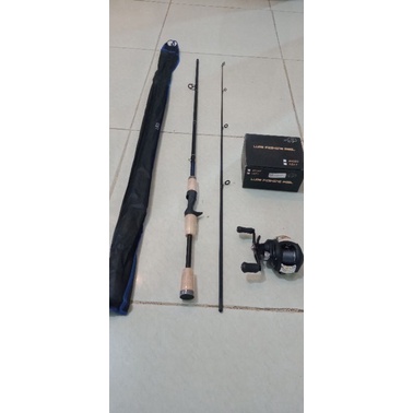Set casting gabus - joran carbon ringan lentur + reel bc max drag 5 kg gratis ongkir