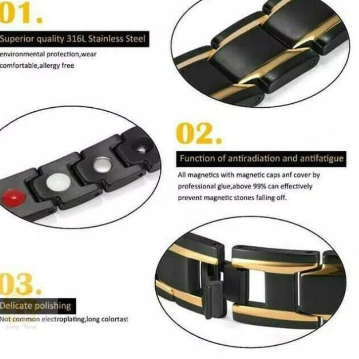 Dijamin Miring harga.. Gelang terapi energi  Kesehatan Pria wanitaTitanium Magnetic Bio Magnetik Ant