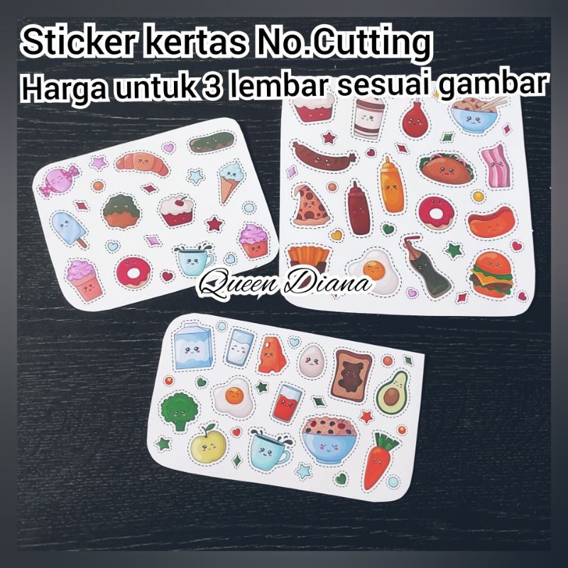

No Cutting Sticker 3 lembar stiker aesthetic unik aksesoris murah