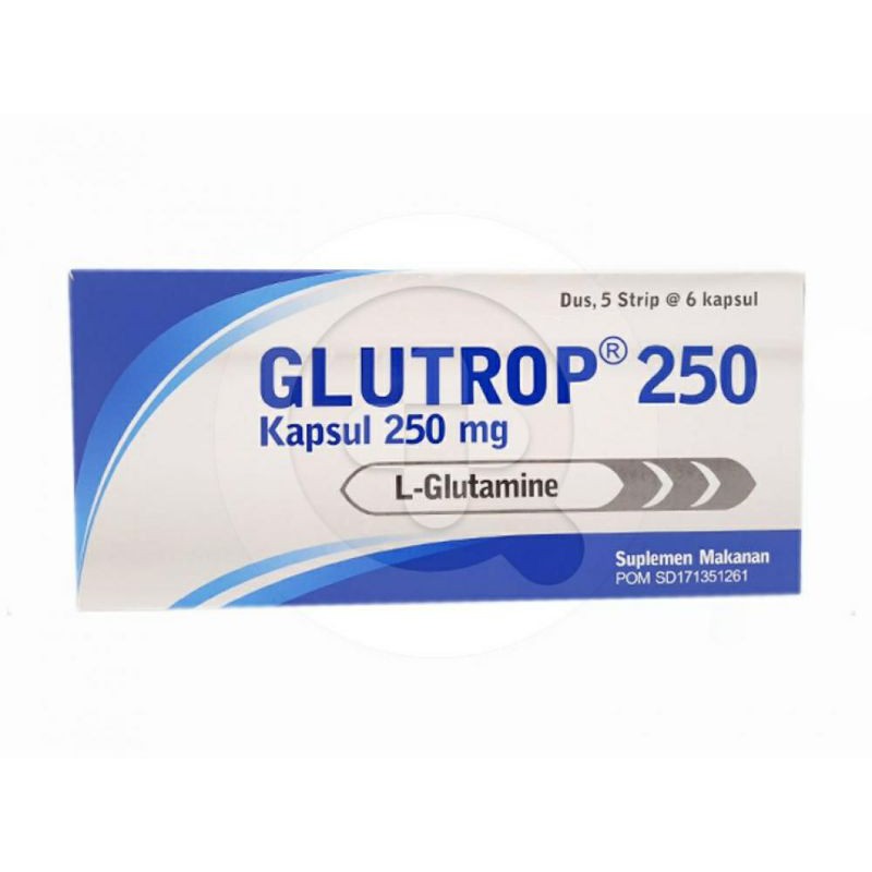 Glutrop 250mg atau 1 gram  1 box isi 30 kaplet