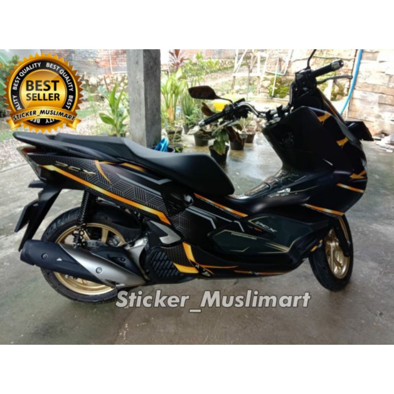 Decal sticker PCX 150 lokal hitam panther finishing DOFF variasi