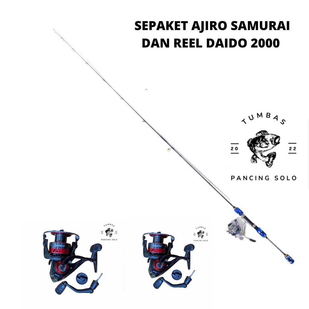 Sepaket Ajiro Samurai dengan Reel Daido 2000