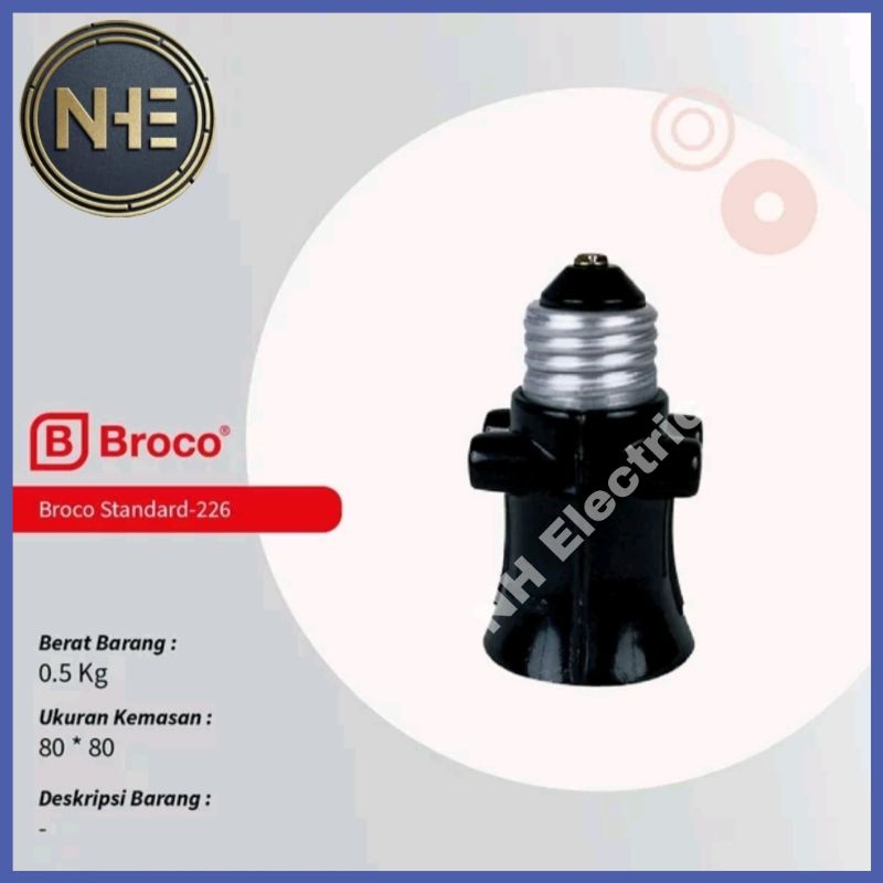 Fitting Lampu Kombinasi 266 Hitam Broco Lamp Holder With Twin Socket Broco