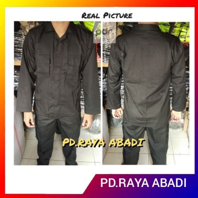 Seragam PDL hitam / pdl hitam / stelan pdl hitam / seragam satpam /seragam security/seragam lapangan