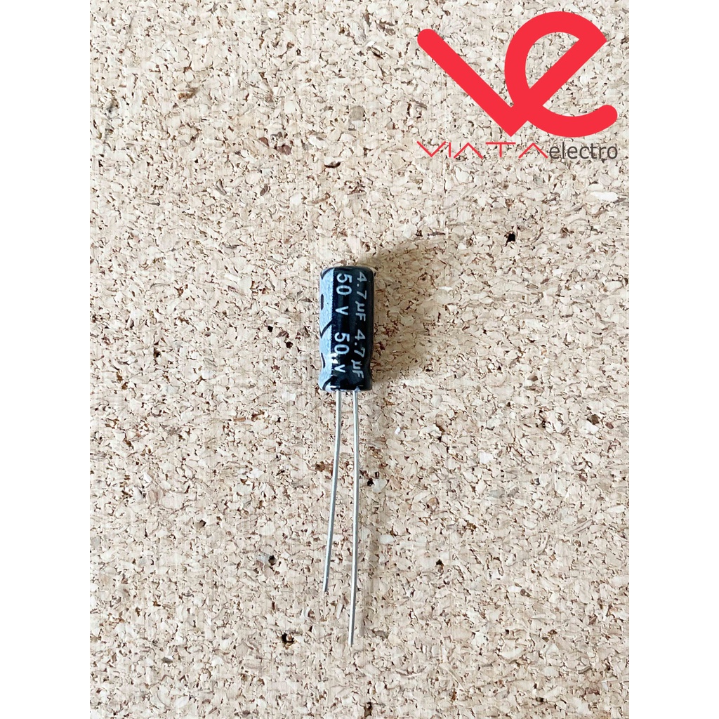 KAPASITOR ELCO 4,7UF 50V (1 BUAH) KAPASITOR CAPACITOR ELKO KAPASITOR 4.7UF 50V