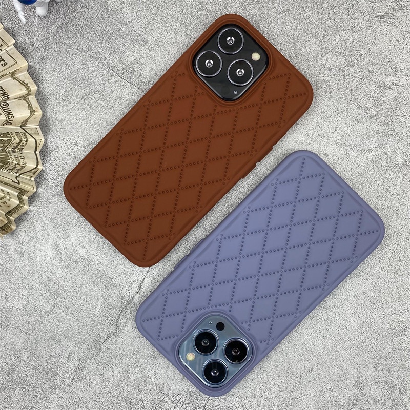 Soft Case Silikon Motif Lingge Untuk IPhone 11 12 13 Pro X XR XS MAX