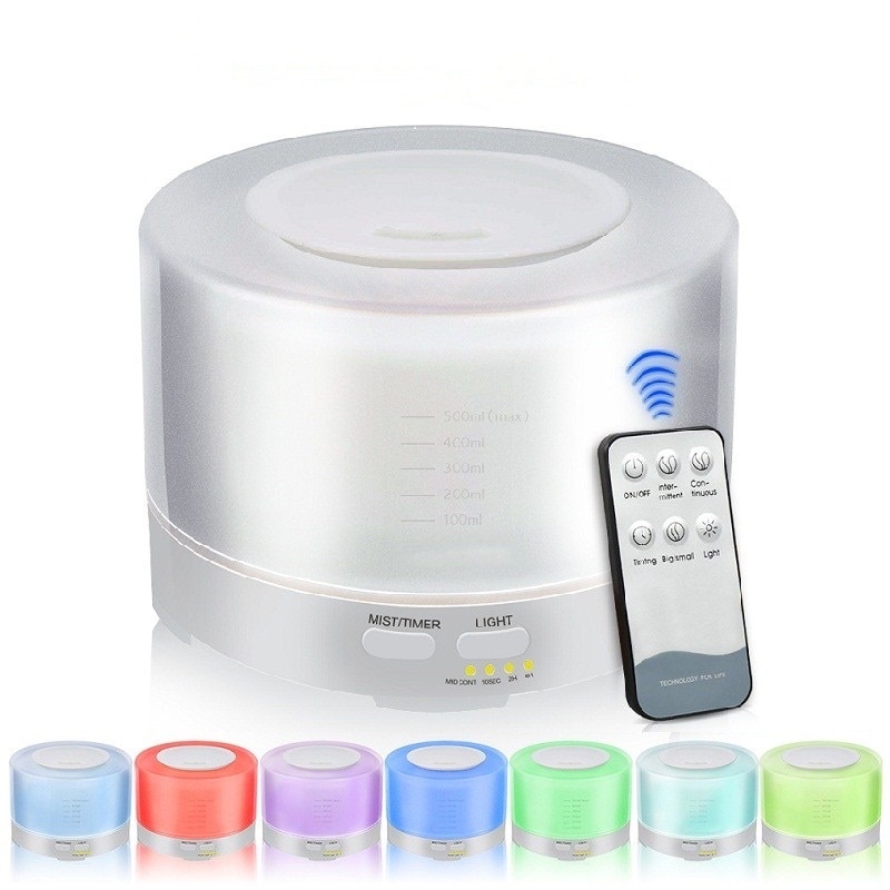 Taffware Air Humidifier Aromatherapy Oil Diffuser 7 Color 500ml with Remote Control - HUMI H14A - White humidifier pengharum ruangan  HUMIDIFIER 500ml HUMIDIFIER PUTIH