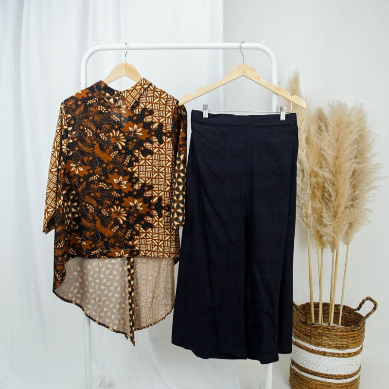 Set Blouse+celana panjang+masker