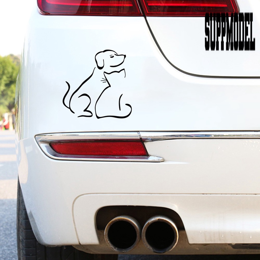Stiker Mobil Motif Anjing / Kucing Bahan Vinyl