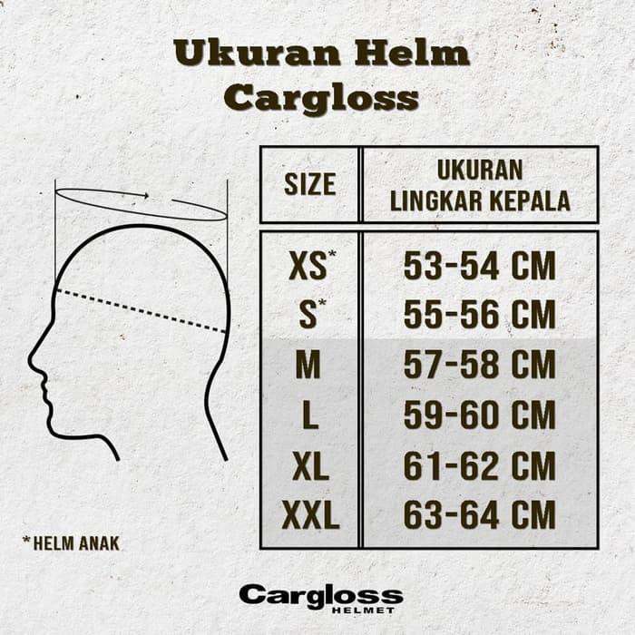 HELM FULLL FACE CARGLOSS FORMER SUPER VENT A WHITE GOLD PEAR - PUTIH, SIZE L TERBARU
