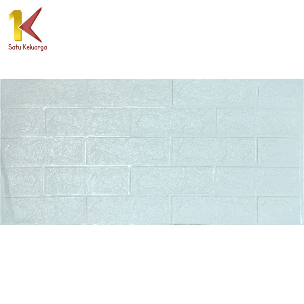 Satu Keluarga Walpaper Stiker Dinding Dekorasi Kamar C206 Wallpaper Dinding Foam 3D Kecil Motif Batu Bata-Batu Bata PUTIH