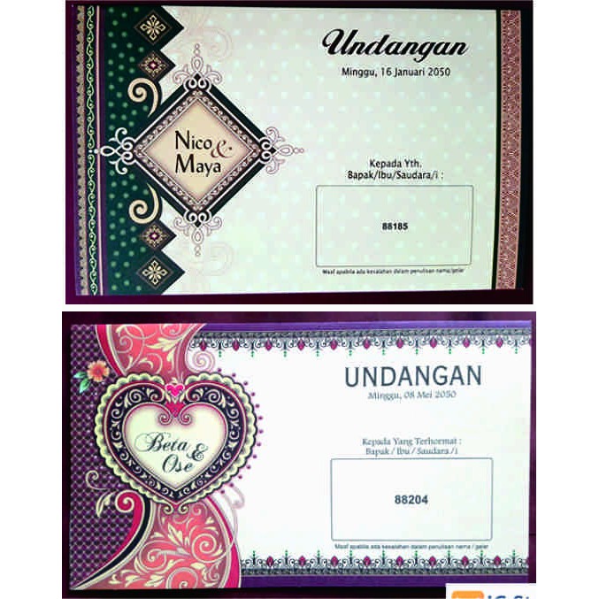 Undangan Pernikahan Murah / erba 88204, 88185