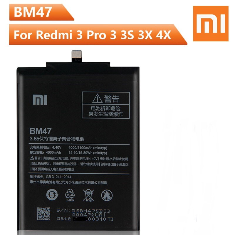 Batre Battre Baterai XIAOMI BM47 Mi3 Redmi3 Redmi3x Redmi 4x Prime