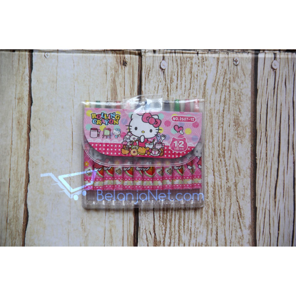 Crayon Putar Mini Hello Kitty 12 Color