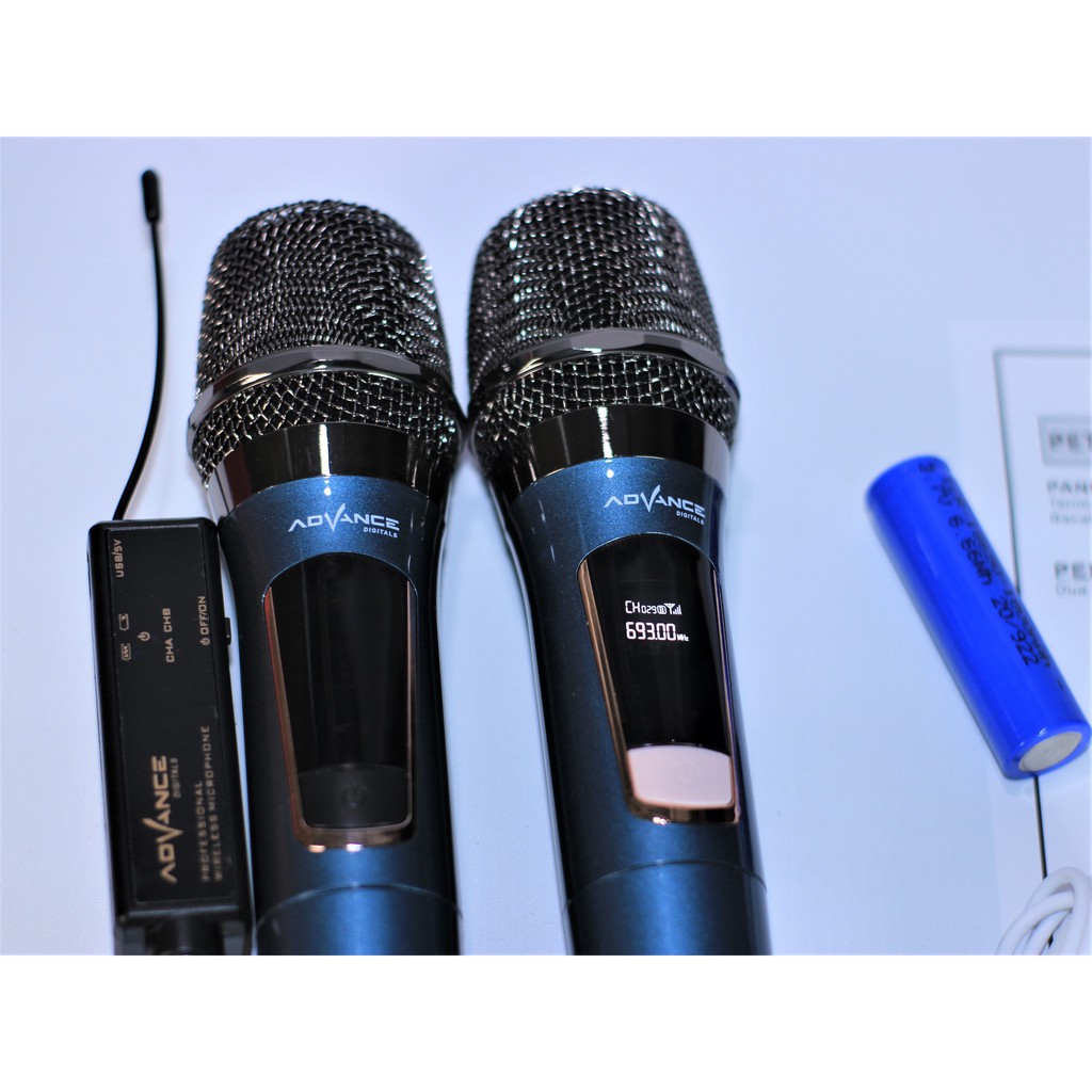 Mic Wireless Double Advance 301 Microphone Advance MIC 301 Professioonal Original