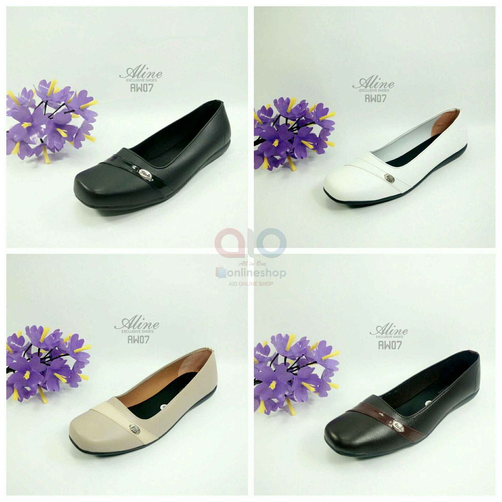 Aline Sepatu Flat Wanita Pantofel Teplek Flats Shoes Formal AW07