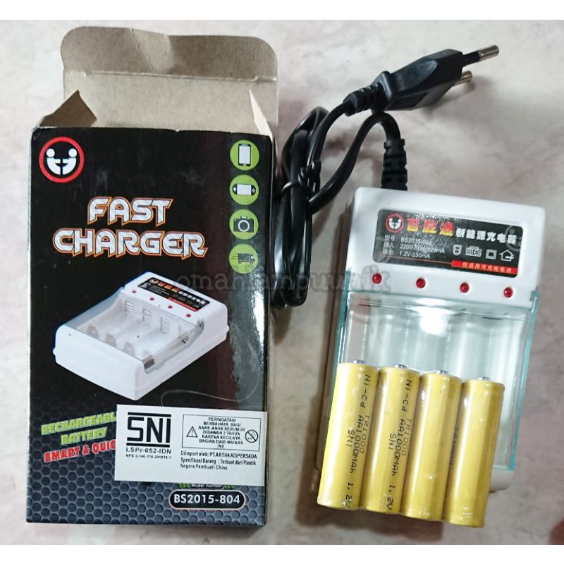 Charger Baterai 4 Slot Untuk Baterai AA/AAA Fast Charger/ Alat Charger Baterai A2/A3 4 Slot Murah