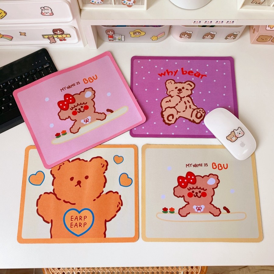 MPBK mousepad bear kotak beruang non slip alas mouse pad aksesoris