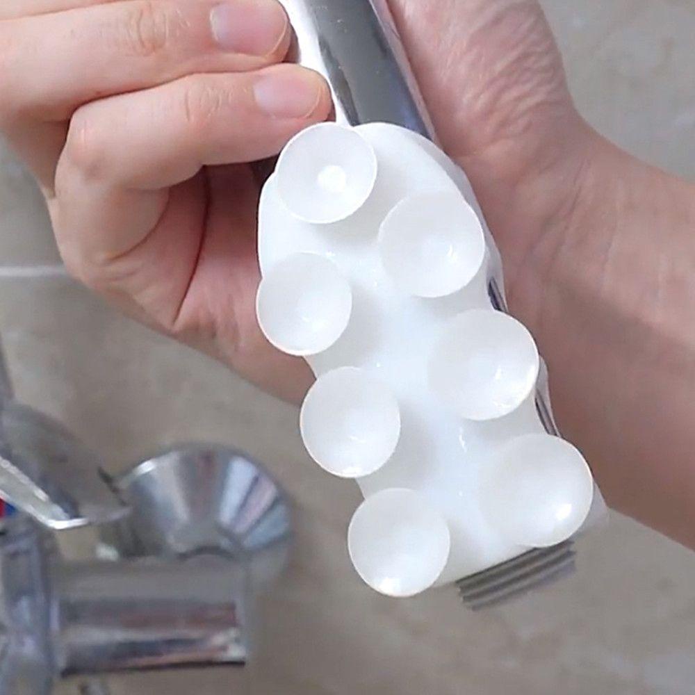 Solighter Shower Head Holder Vakum Kuat Dapat Digunakan Kembali Aksesori Kamar Mandi Adjustable Braket Silikon