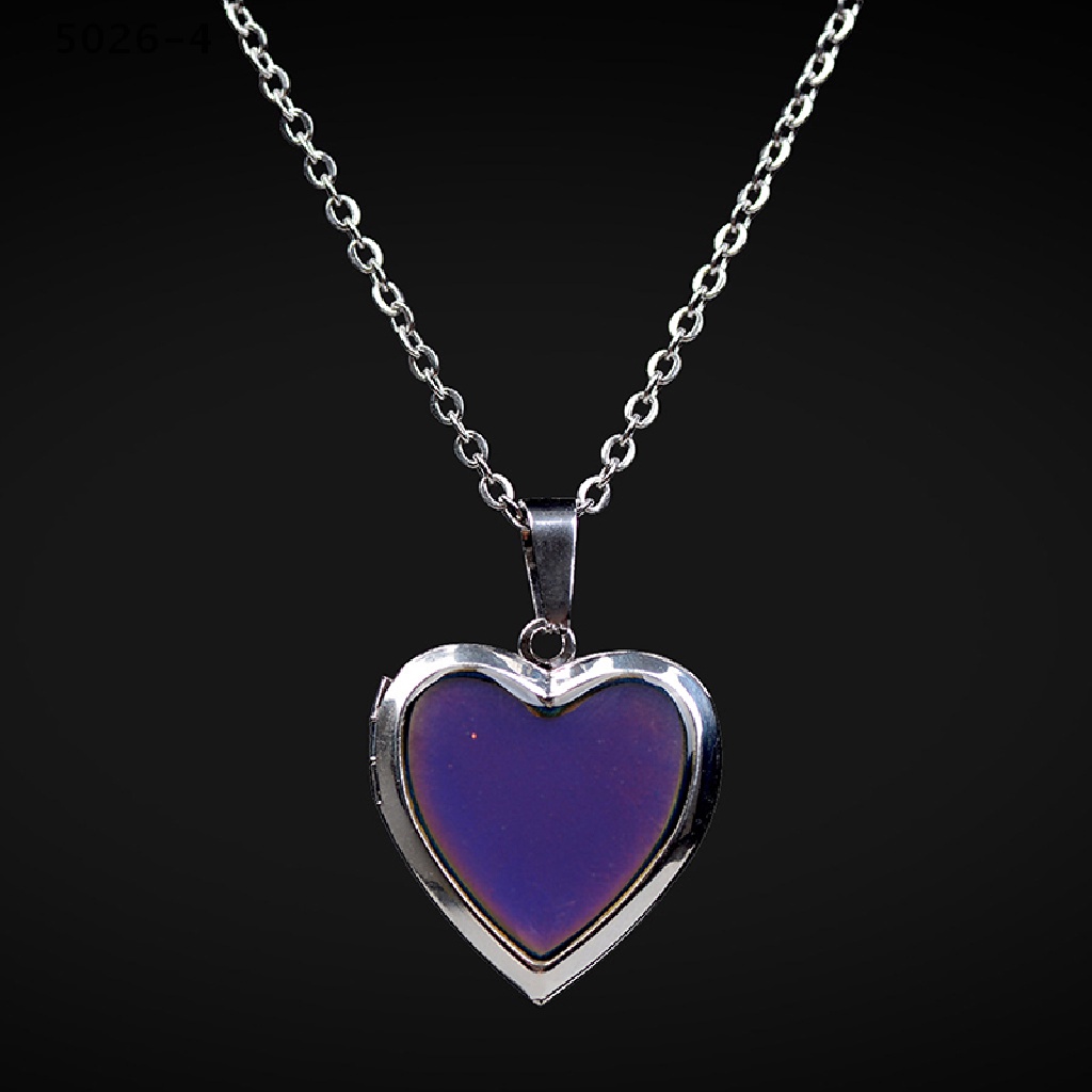 5026-4 Mood Necklaces Heart Pendant Necklace Temperature Control Color Change Necklace 5026-4