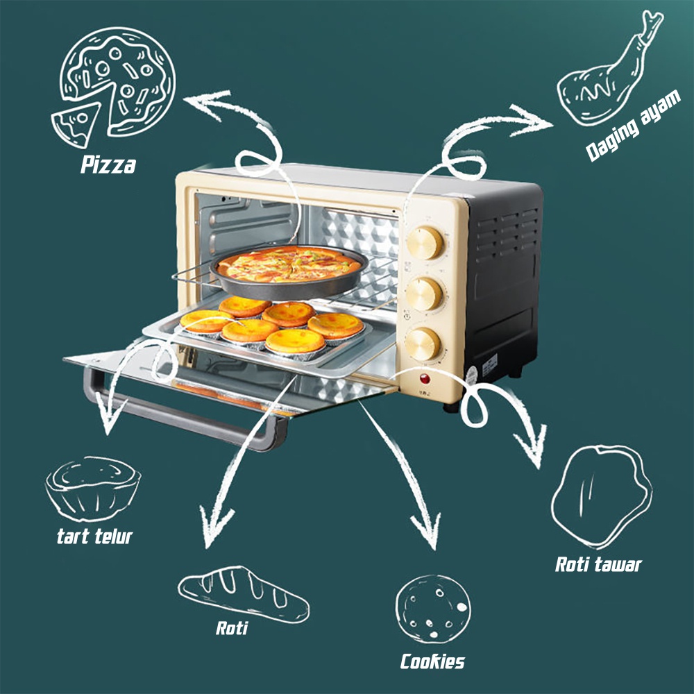 Oven Listrik 800Watt 22L Electric Oven Microwave oven low watt Pemanggang kue