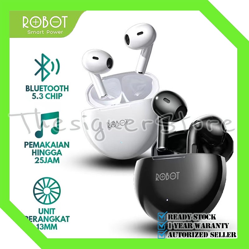 TWS Robot T10 Flybuds Wireless Earphone BT 5.3 True Wireless Headset Bluetooth Earbuds - Garansi Resmi 1 Tahun