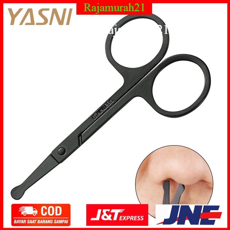 KNIFEZER Gunting Cukur Bulu Hidung Nose Hair Scissor Stainless Steel - Black