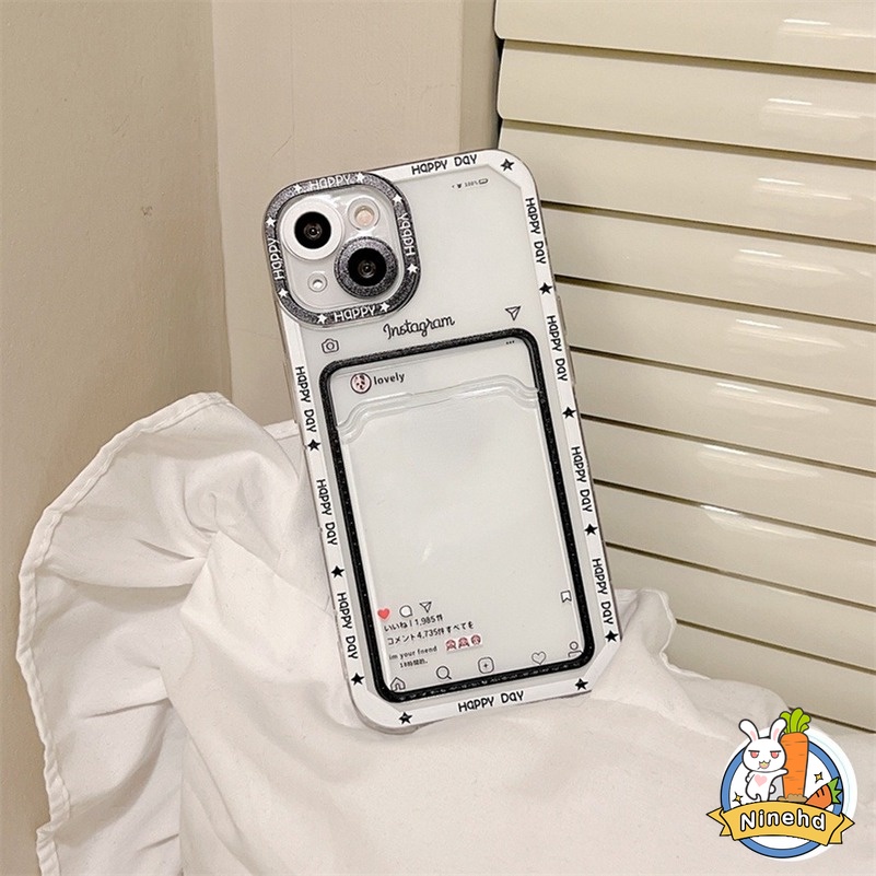 Soft Case Bahan Silikon TPU Dengan Lubang Kartu Untuk IPhone 14 13 12 11 Pro Max X Xr Xs Max 7 8 Plus SE 2020