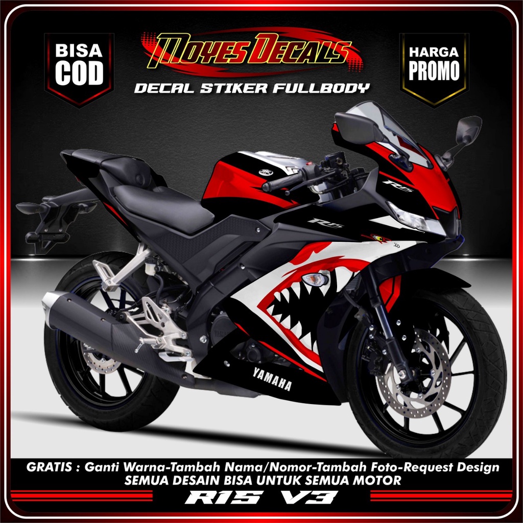 decal r15 stiker decal motor r15 decal motor r15 full body decal motor r15 v3 shark hiu