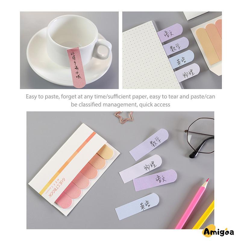 Lucu Kreatif Enam Warna Post-it Notes Siswa Belajar Gradien Catatan Stiker Indeks - AG2