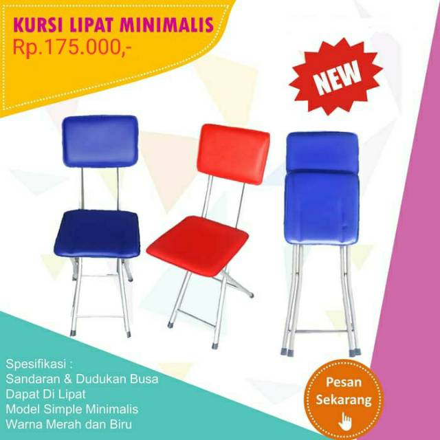  Kursi  Lipat  Minimalis  Sandaran Busa Praktis Simple Murah Shopee Indonesia