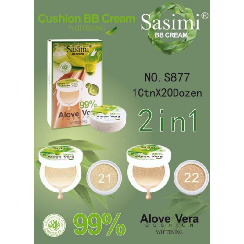 BB CUSHION + REVIL SASIMI 2IN1 99% ALOE VERA