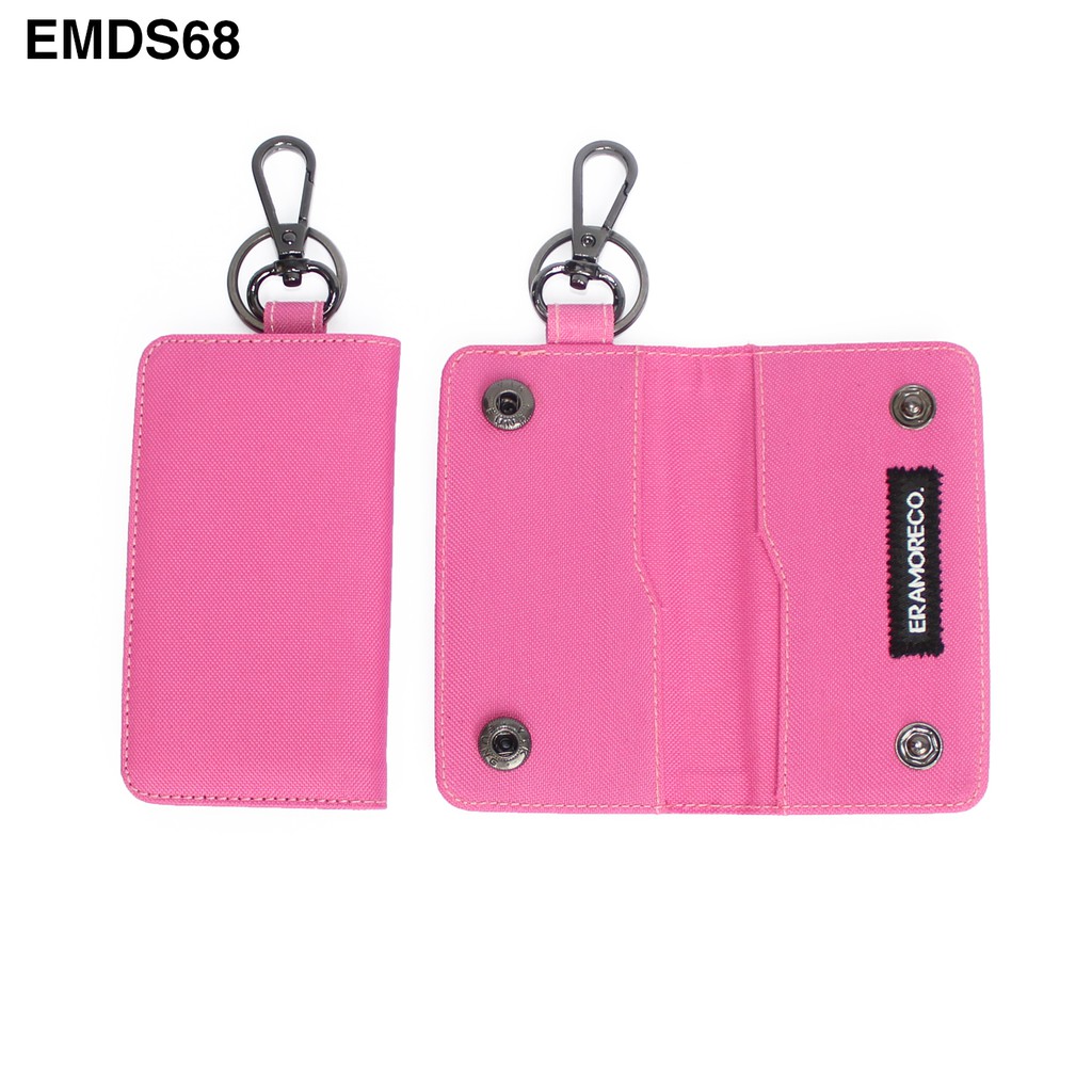 Dompet STNK Mobil Motor pria wanita gantungan kunci lipat buku pink EMDS68