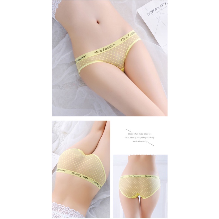 Celana Dalam Brief Wanita Renda transparan Sexy Low Waist Celana 3C158