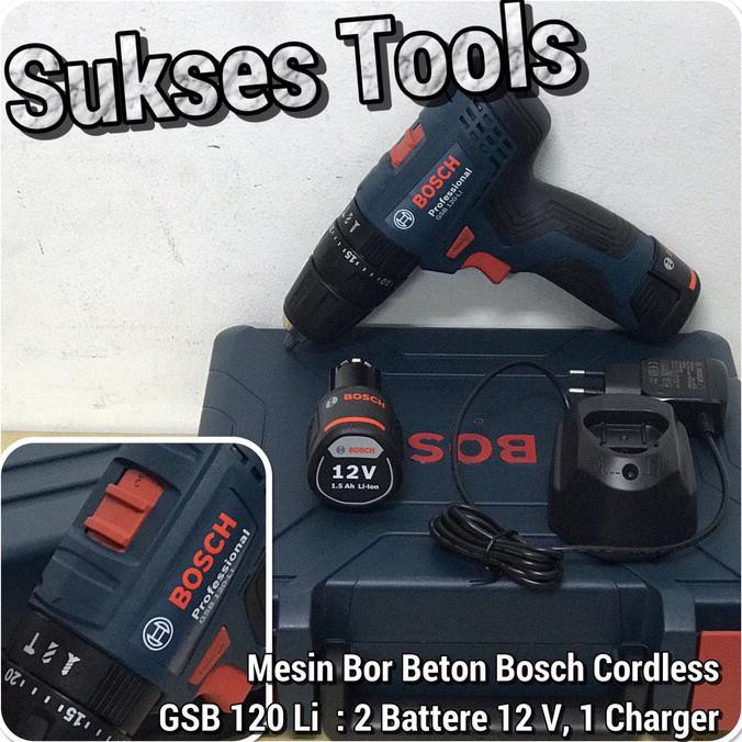 Mesin Bor Beton Baterai Bosch GSB 120 Cordless Impact Drill GSB120 LI