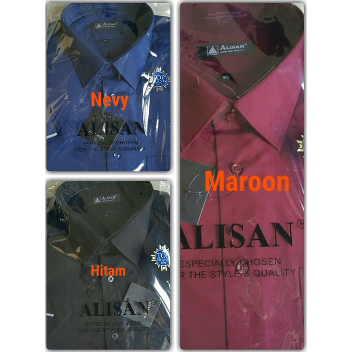 Kemeja Alisan Lengan pendek polos warna/BIG Size