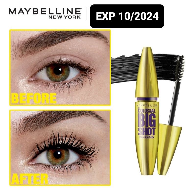 Maybelline The Colossal Big Shot Waterproof Mascara Make Up - Hitam